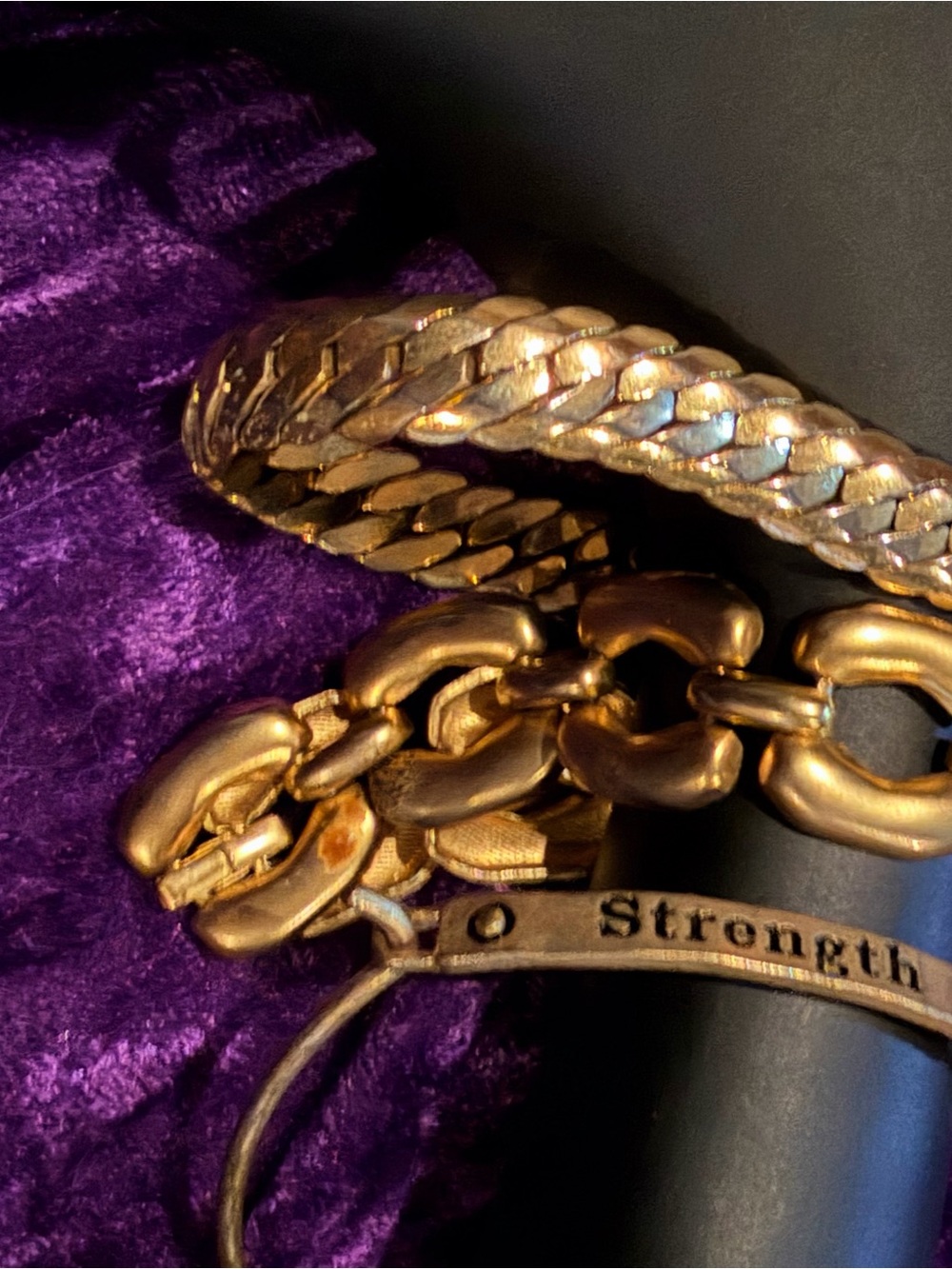3 Bracelets Napier, Link and Strength Gold Tone